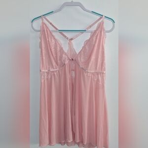 Women's Plus Size Pink Babydoll 3X
